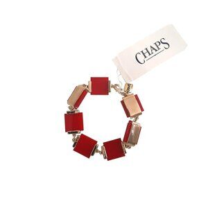 Chaps Red and Gold Squares Elegant Bracelet